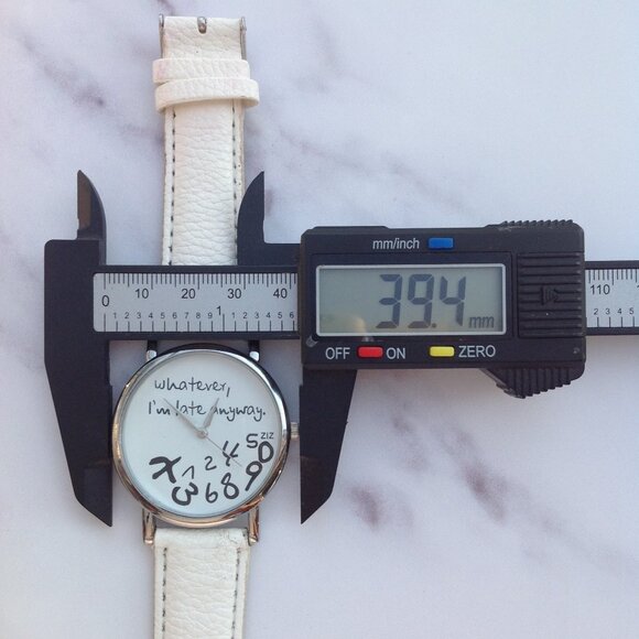 Novelty Procrastinator's Quartz Watch "Whatever, I'm late anyway" Zany Numerals - Picture 12 of 13